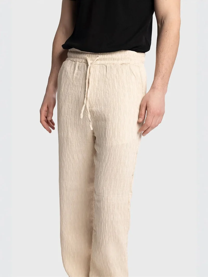 Giesto GIESTO Textured Regular Fit Drawstring Waist Pants